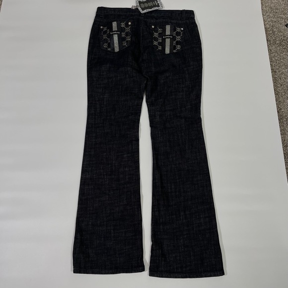 bebe Denim - Vintage Y2K Bebe Dark Wash Black Flare Low Rise Jeans Womens Size 31 (34x35) USA